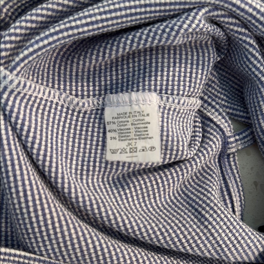 Brandy Melville Ribbed Striped Crop Tank Blue White One Size - Picture 6 of 10